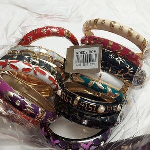 Nordstrom Multicolor Enamel and Gold-Tone   Different Style Bracelets 14